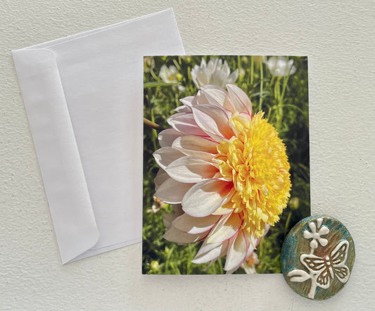 Shine Bright Stunning Dahlia Original Nature Photography Single Greeting Card with Envelope