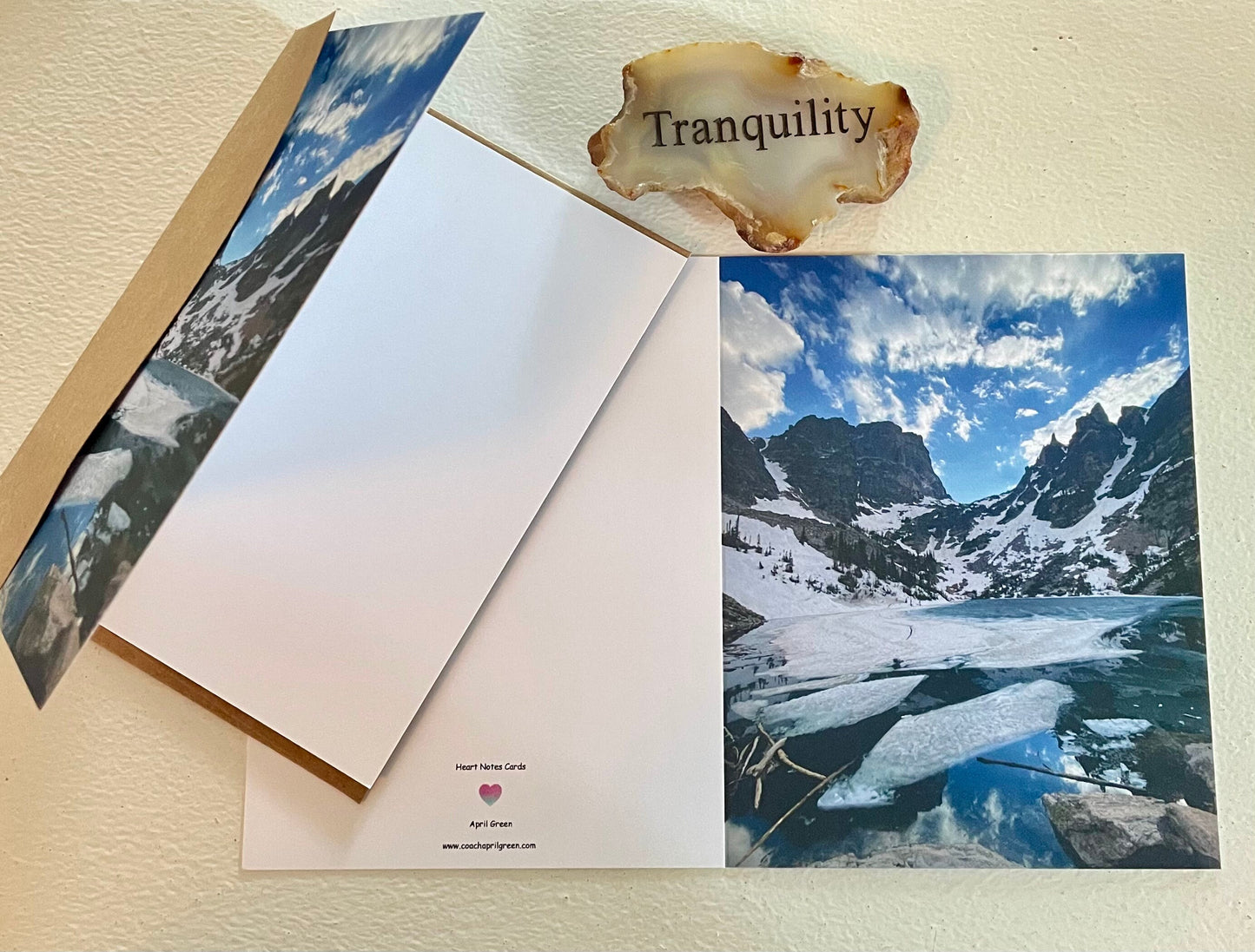 Emerald Lake Rocky Mountain National Park Boxed Set of 6 Original Nature Photography Greeting Cards with Kraft Envelopes